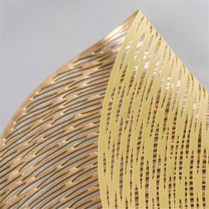 K1405 <b>Placemats</b> Restaurant Round PVC Hollow Meal Pads Anti-hot Dining Table Mats <b>Set</b> PVC Tablemat - Product Image 5