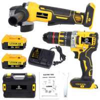 Kit combiné perceuse et visseuse à chocs sans fil AG96, batterie lithium-ion, coffret en aluminium robuste, outils électriques domestiques OEM
