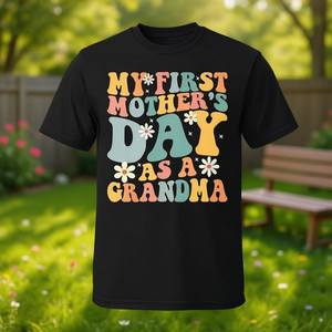 T-shirt décontracté noir pour femme, « Ma première fête des mères en tant que grand-mère » - Product Image 3