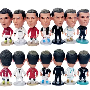 Figuras de brinquedo de pvc, figuras de ação personalizadas de jogadores de futebol em plástico pvc