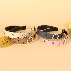 Bow <b>Headband</b> Women's Pearl Decorated Elastic Hairband Daily Use Non Slip High Crown Design Yiwu Origin Spring 2025 - Product Image 2