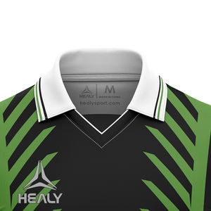 Personalizado Estilo Vintage Sostenible Transpirable Secado rápido Manga corta Cuello en V Unisex Adulto Fútbol Top Verde Acento Diseño Fútbol - Product Image 3