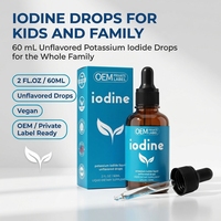 Gouttes d'iodine 60 ml pour enfants et familles, complément alimentaire quotidien, iodure de potassium sans saveur, OEM ODM