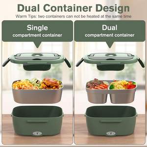 Boîte à lunch électrique Chauffe-nourriture portable Chauffe-boîte à lunch en acier inoxydable 304 - Product Image 2