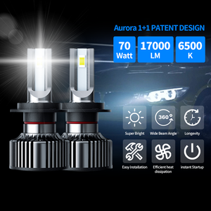 Nhà máy sản xuất đèn Aurora cung cấp đèn pha LED chuyển đổi cos/pha, đèn sương mù H4 H7 16000 lumens 60W 9005 9006 cho ô tô - Product Image 3