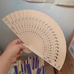 Abanico Plegable de Madera con Grabado Personalizado, Abanico con Personalidad <span class=keywords><strong>para</strong></span> Boda, Cumpleaños, Decoración de Fiesta de Bebé, <span class=keywords><strong>Regalos</strong></span> <span class=keywords><strong>para</strong></span> Invitados - Product Image 5