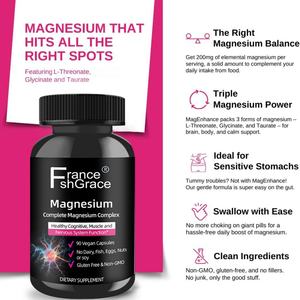 Complément de magnésium complexe du fabricant OEM, 90 capsules, soutient la fonction immunitaire et la santé des adultes, extraits de magnésium complexe - Product Image 3