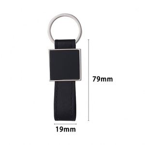 Porte-clés en métal uni personnalisé avec logo, accessoires en cuir PU noir, vente en gros pour voitures - Product Image 4