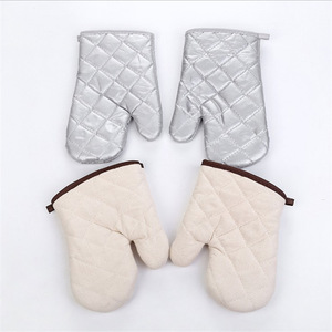 Guante de Cocina de Algodón, Tamaño Estándar, Resistente al Calor, Antideslizante, Color Sólido, Diseño Cosido, para Uso en Horno - Product Image 4