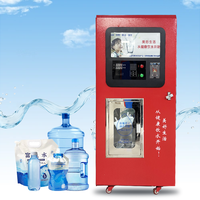 Máquina expendedora de agua embotellada de 5 galones con aceptador de monedas dual de 400G para terminal de autobuses, tipo quiosco de seguridad