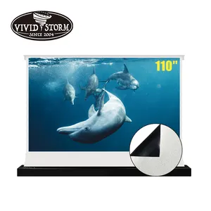 VIVIDSTORM 110 인치 전기 프로젝터 스크린 PVC 화이트 시네마 스크린 소재 led 일반 프로젝터 및 홈 시어터