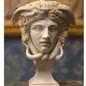 Tùy Chỉnh Lớn Ngoài Trời Nổi Tiếng Người Phụ Nữ Bust Tác Phẩm Điêu Khắc Cổ Điển Medusa Đầu Điêu Khắc Đá Cẩm Thạch Bust Bức Tượng - Product Image 2
