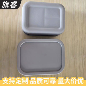 Silicone Three Compartment Lunch Box Rectangular Grey Anti Odor Portable Bento Box For Daily Use - Product Image 4