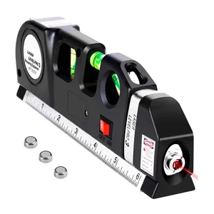 Multi-purpose Horizon Vertical Cross Line With Tape Measure Beam Tool Red Line Infrared Laser Level Pro 3