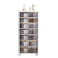 Meuble de rangement moderne à tiroirs avec roulettes, organiseur de bureau en plastique, boîte de rangement de bureau peu encombrante, rangement pour bureau à domicile