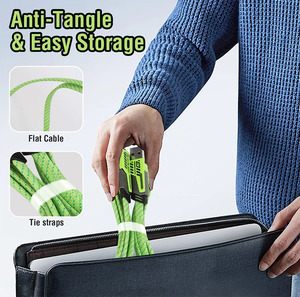 Ad alta velocità 65W USB-tipo C cavo <span class=keywords><strong>dati</strong></span> di ricarica rapida in Nylon intrecciato in lega di zinco PD 27W compatibile 4-in-1 per telefoni cellulari computer - Product Image 6