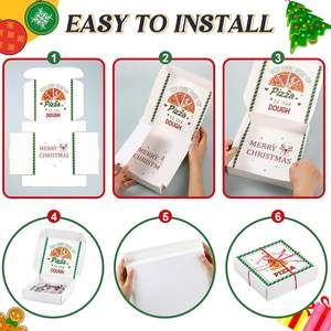 Caja de Pizza Blanca de Navidad para Regalo, Caja Pequeña para Pizza, Porta Dinero, Regalo Divertido para Sorpresas, Celebraciones Especiales de Navidad - Product Image 6