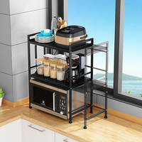 Étagère de rangement rétractable pour cuisine, style PYJ, vente chaude, étagère de rangement pour four à micro-ondes, étagère de rangement pour four à micro-ondes pliable