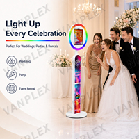 VANPLEX Magic Mirror Photo Booth Alternativo, Carcasa Metálica Arqueada para iPad, Luz RGB, Ligero, Portátil, 1 Año de Garantía, Ideal para Eventos