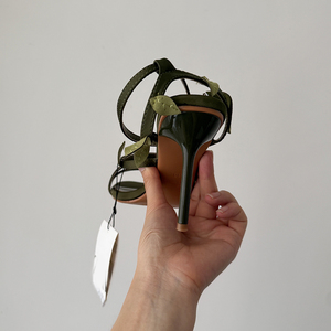 Giày cao gót 10,5cm, kiểu sandal mùa hè, mũi tròn, gót nhọn, quai trước mảnh, khóa cài, dành cho nữ - Product Image 6