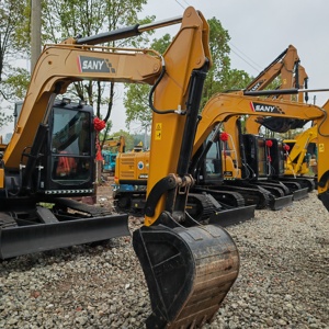 Excavatrice sur chenilles SANY SY95C jaune, haute puissance de creusement, matériel de construction - Product Image 4