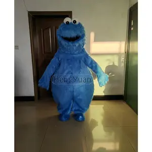 Hengyuan Factory Direct Sale Custom Adult Plush Elmo Cookie Monster Mascot Costume Halloween Mascotte for Party Cosplay Clothing