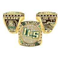 Anillo Conmemorativo de Aleación de Cristal Personalizado con Marca de Equipo, Datos del Competidor, Coleccionable Deportivo, Hecho a Medida, para Ganadores de Torneos