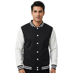 Men's Baseball Jacket Leather Varsity Jacket Windbreaker High Street Hip-Hop <b>Vintage</b> <b>Coat</b> - Product Image 1