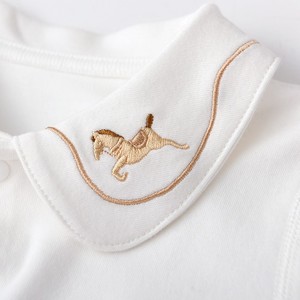 Venta al por mayor niños ropa española bordado caballo cuello Peter Pan manga larga bebé niño <span class=keywords><strong>blusa</strong></span> <span class=keywords><strong>blanca</strong></span> - Product Image 3