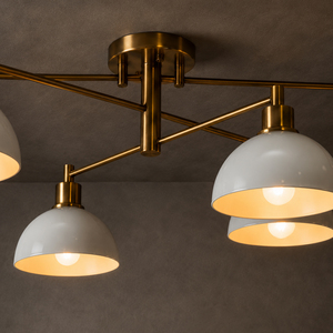 Contemporary White Dome <b>Ceiling</b> Fixture Adjustable Structure <b>Ceiling</b> Lamp For Apartment - Product Image 4