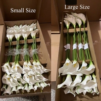 Grandes fleurs artificielles Calla Lily en EVA, effet toucher réel, pour bouquet de mariée et décoration de centre de table
