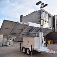 Tour d'éclairage solaire mobile personnalisée sur remorque, système MPPT 48V DC 360 °   Éclairage LED blanc 1200W pour la construction et les sites isolés