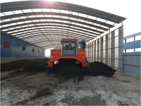 Machine à retourner le compost de type chenillé, alimentée au diesel, 66 kW, pour la fermentation anaérobie des déchets organiques, certifiée CE, pour la production d'engrais organique de haute qualité