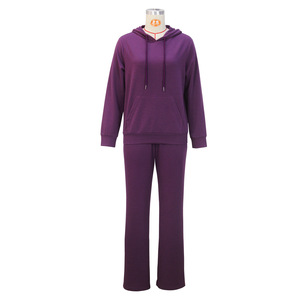 New Solid <b>Colour</b> Stylish Casual Hooded Sweatshirt Long Pants <b>Set</b> for Women Fashion - Product Image 4