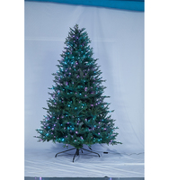 Künstlicher Weihnachtsbaum Grün PE+PVC Kiefer-Weihnachtsbäume mit LED-Lichtern Faltbar für Innen und Außen Party Heim-Deko Verschiedene Größen