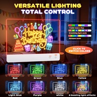 Tableau de dessin acrylique pour enfants OEM ODM DW52, tableau de notes LED DIY avec lumière à 7 couleurs, jouets de dessin pour enfants, cadeau
