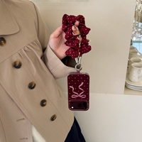 Coque de protection IMD motif nœud papillon écossais rouge bordeaux pour iPhone 18 Pro Max, anti-perte, protection d'objectif, marque privée