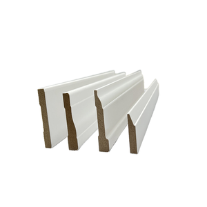 Massivholz MDF Kiefern leisten Weiß grundierte Fuß leiste Wasserdichte <span class=keywords><strong>PVC</strong></span>-Innen leisten Traditionelles Design Sockel leiste - Product Image 1