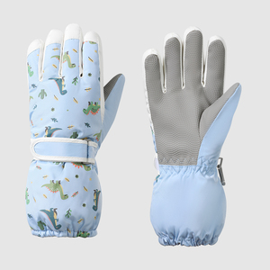 Gants de ski et de <span class=keywords><strong>snowboard</strong></span> imperméables et isolés pour enfants de 7 à 12 ans, garçons et filles, avec motif de dinosaure - Product Image 2