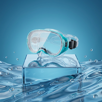 Masque de plongée commercial personnalisé, ovale, pour la pêche sous-marine, à large champ de vision, à faible volume, avec cadre en acier inoxydable, masque de plongée rond