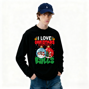 Men's Festive Family Christmas Knitted <strong>T</strong>-<strong>Shirt</strong> Casual Style Short Sleeve 220 Grams Weight Printed Pattern Quick Dry <strong>Xmas</strong> Gift - Product Image 1