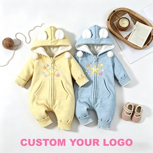 Unisex merk romper voor pasgeborenen: lange mouwen, zacht en warm, winterkleding voor dagelijks gebruik - Product Image 2
