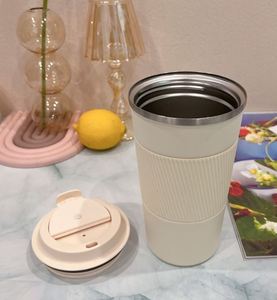 Tasse à café isotherme à double paroi en acier inoxydable 304, 380 ml, 510 ml, avec manchon en cuir, mug à eau, cadeau pour les voyages d'affaires, le bureau - Product Image 5