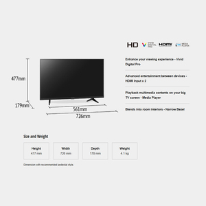 Nouveauté OEM Téléviseur LCD 32 pouces 4K Full HD 1366x768 60Hz TH-32L400K/KX Cabinet Noir - Product Image 5