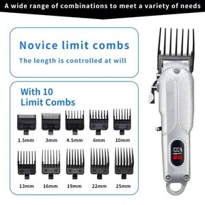 Large Stock Silver Men Electric Hair Clippers Trimmers <b>Set</b> Plastic 1200mAh Battery Professional <b>Barber</b> Cutting Machine Boxed - Product Image 6