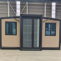 Conteneur mobile pliable à double aile de 20 pieds à faible coût, prêt à l'emploi pour magasin/bureau/hôtel, modulaire et détachable