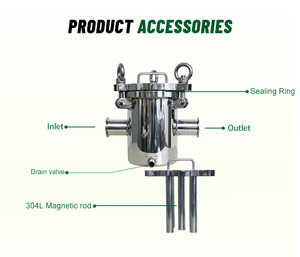 Nuevo Filtro Magnético Bofan de 12000 Gauss para Eliminar Hierro, Acero Inoxidable SS304, Tubería de 1-1/2'', Alto Caudal de 30-50m/H, 5 Barras Magnéticas - Product Image 5