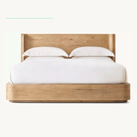 Lit en bois massif de luxe pour chambre à coucher, mobilier d'intérieur moderne pour hôtel, meubles en bois massif pour villa, appartement, ensembles de meubles de chambre à coucher, ensemble de chambre à coucher