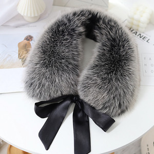 Real Fox Fur Collar With Removable Ribbon Winter Luxury Fur <b>Scarf</b> Women Men Coat Jacket Neck Warmer Accessories - Product Image 5