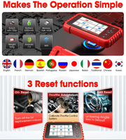Launch CRP123X PLUS Soporte completo de diagnóstico del sistema OBD II 3 Función de reinicio Diagnóstico del automóvil Lector de código OBD Analizador del motor